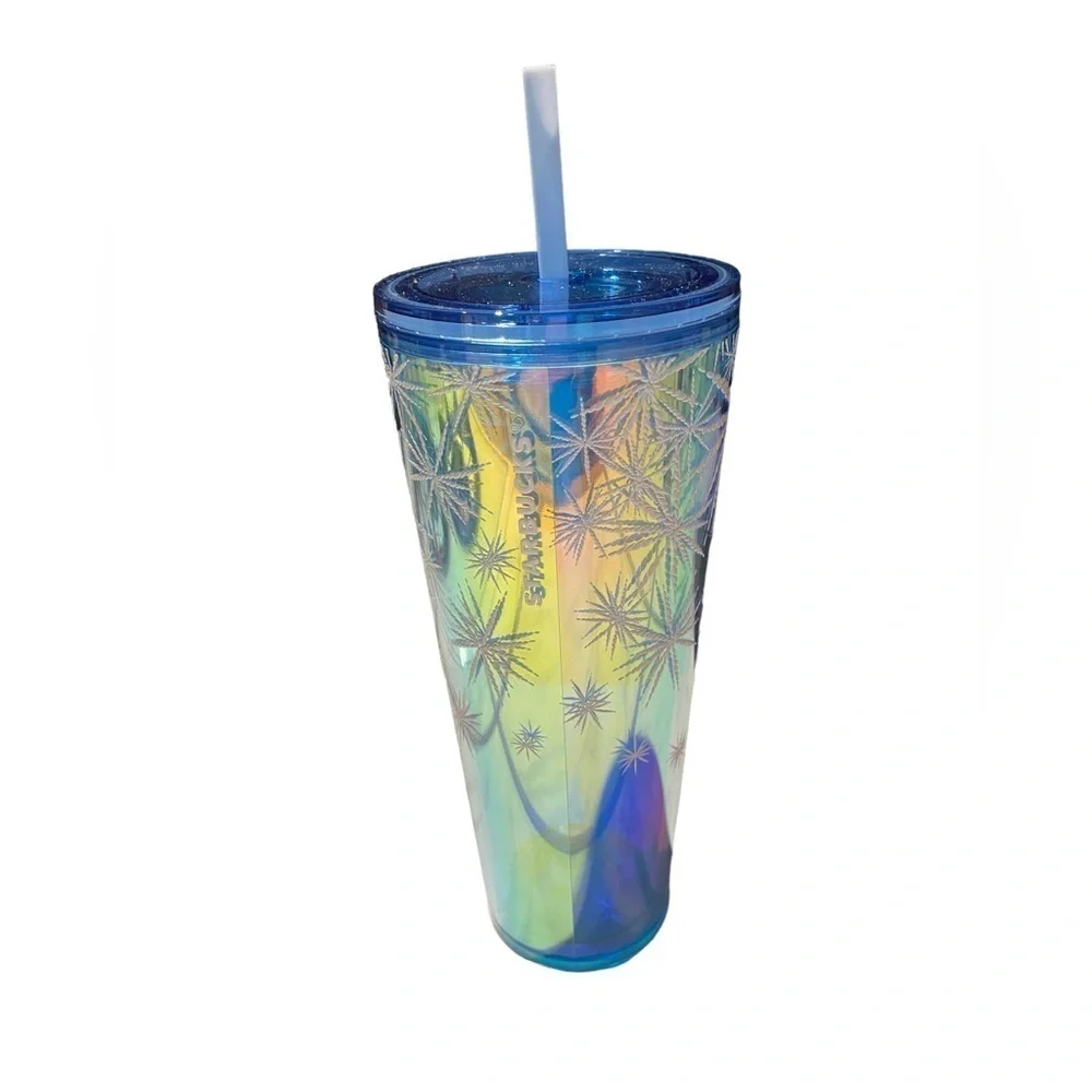Starbucks Christmas Holiday 2023 Textured Snowflakes Blue Venti Cold Cup Tumbler